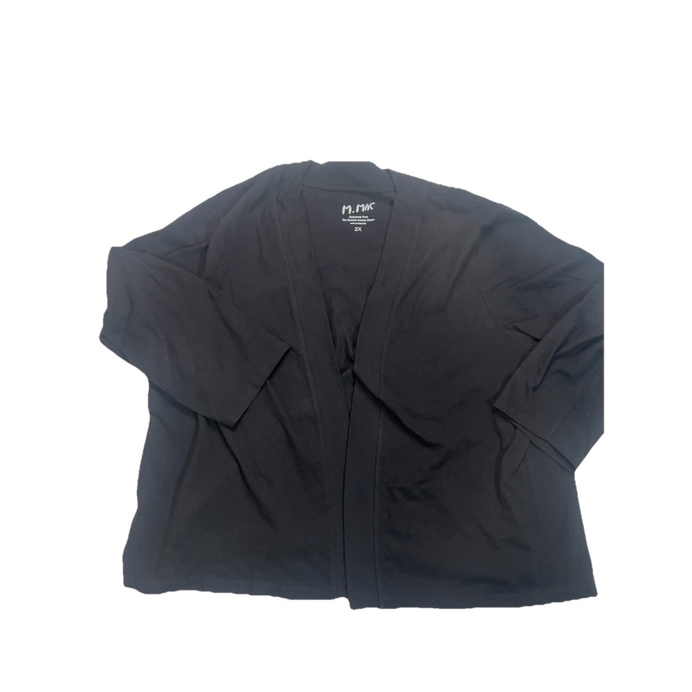 M. Mac Vermont Country Store 2XL Black Open Front Cotton Cardigan Top